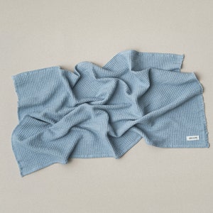 Dusk Blue Cotton Waffle Towel Set, Washandjes Hand & Badhanddoeken, Zachte Sneldrogende Handdoeken, Waffle Weave Spa Handdoek Housewarming Gift afbeelding 1