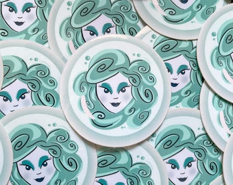 Haunted lady vinyl sticker