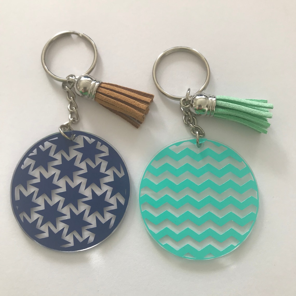 Acrylic Round Keyring Various Designs - Etsy