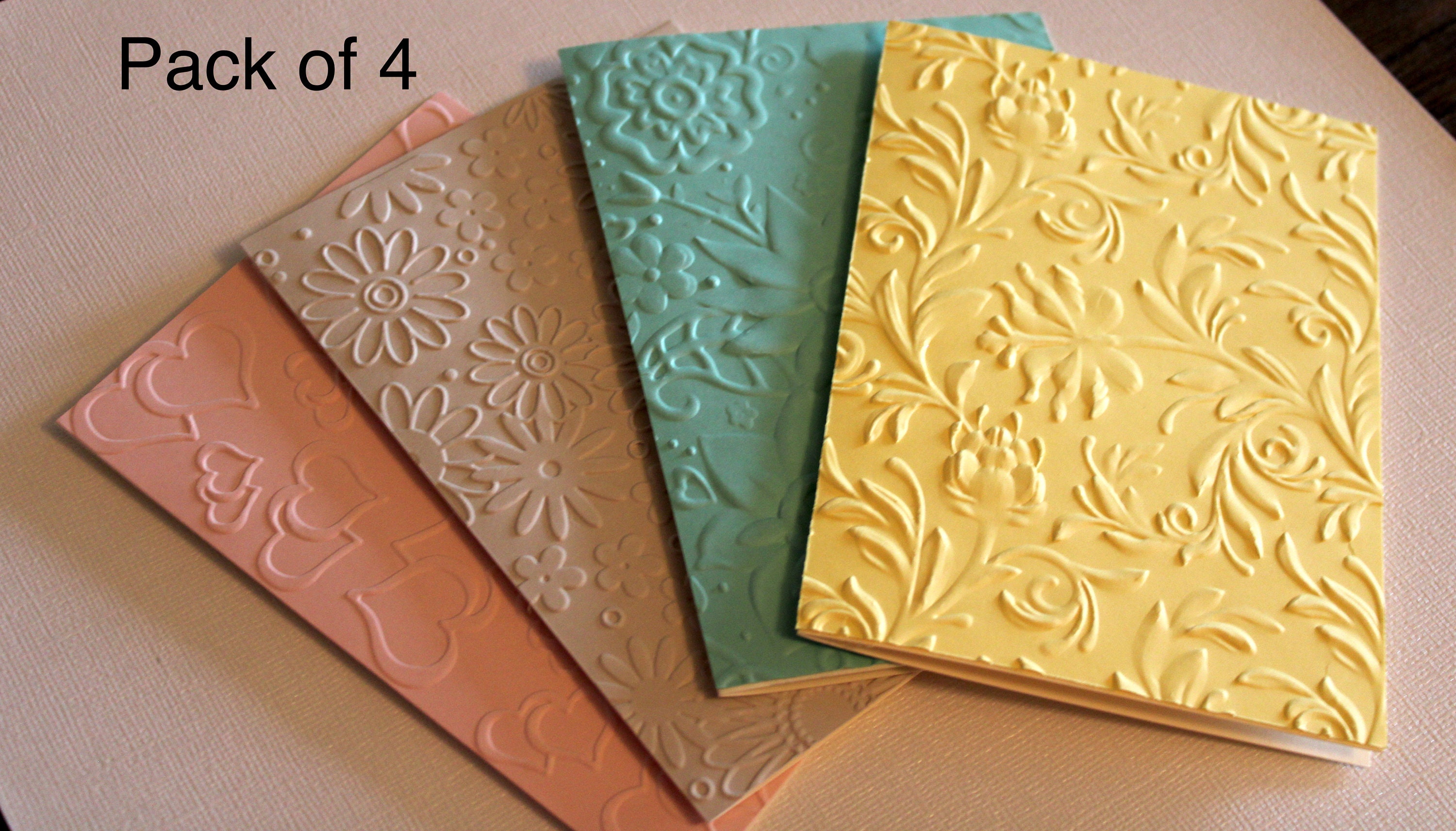 Pack of 04 Handmade Blank Card Packs Floral Card Packs Etsy Canada