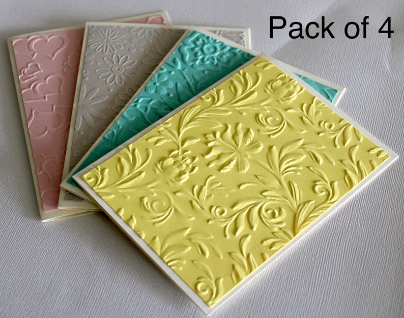 Embossed Blank Card Packs, Floral Card Packs, Bulk Blank Cards, Thank