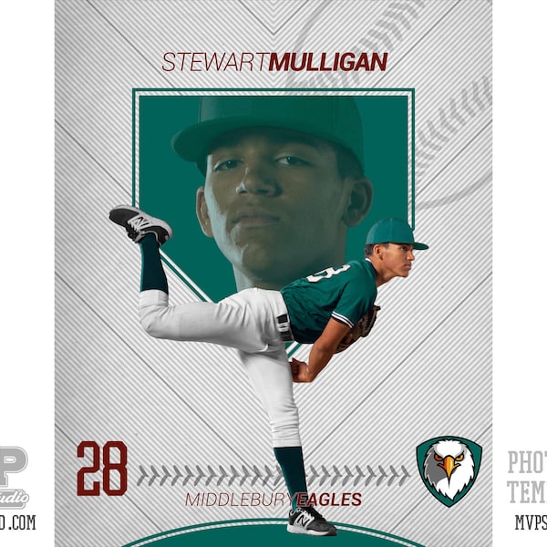 MVP Sports Studio Baseball Photoshop Template 110, Baseball Poster Template, Baseball, Template, Photoshop, Sports, Senior Portrait