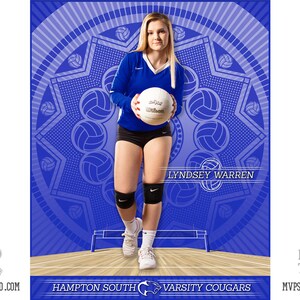 MVP Sports Studio Volleyball Photoshop Template 050, Template, Photoshop, Sports, Senior Portrait, Volleyball, Poster, Sports Poster, Senior