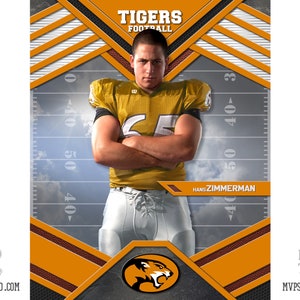 MVP Sports Studio Football Photoshop Template 210, Template, Photoshop, Sports, Senior Portrait, Football, Poster, Sports Poster, Senior