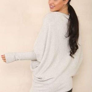 Fine Knit Draped Asymmetric Jumpers by Alpini Knitwear/Sugababe in 20 colours oatmeal