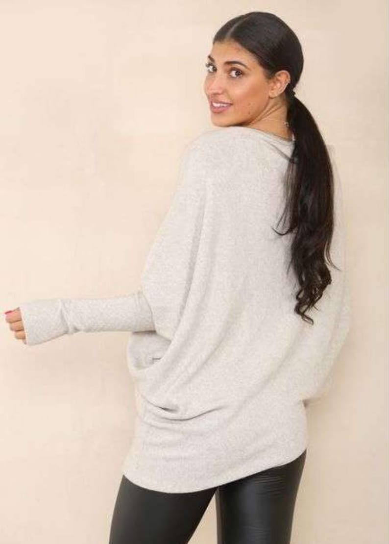 Fine Knit Draped Asymmetric Jumpers by Alpini Knitwear/Sugababe in 20 colours oatmeal