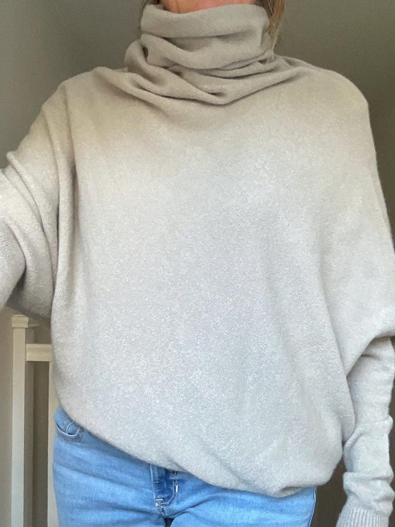 Roll Neck Draped Asymmetric Jumper by Alpini Knitwear immagine 13