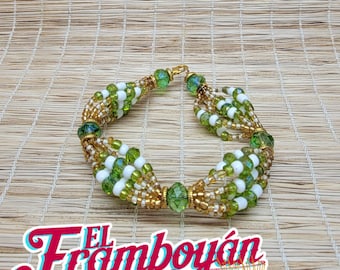 Idde de Ochun Ibu Akuaro - Ilde de Oshun Beaded Armband - Santeria Yoruba Orisha Smycken - Pulsera de Santo Ochun