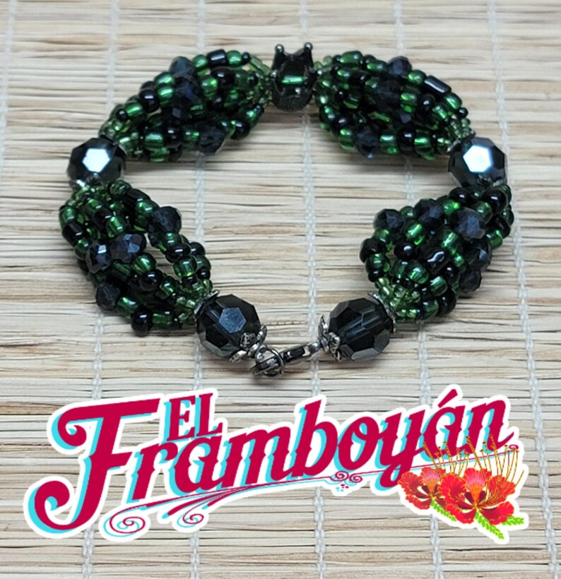 Idde de Ogun - Ilde de Ogum pärlarmband - Santeria Yoruba Orisha smycken - Andligt skyddsarmband med järnkrigare bild 2