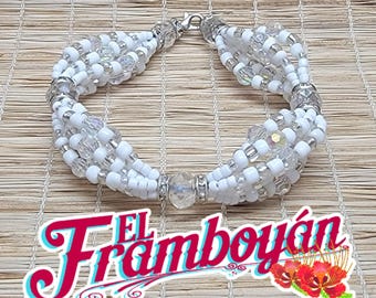 Idde de Obatala - Ilde de Obatala Beaded Bracelet - Santeria Yoruba Orisha Jewelry - White Purity Protection Bracelet