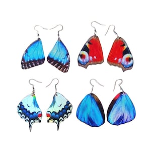 Butterfly Earrings Fairy Butterfly Wing Earrings Statement Earrings Boho Jewelry VEGAN Holo Earrings, Fairy, Peacock, Morpho Earrings