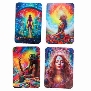 Stickerset, Holo Sticker Set, psychedelische vinylsticker, plannersticker, leuke sticker, laptopsticker, boeksticker, paddestoelsticker