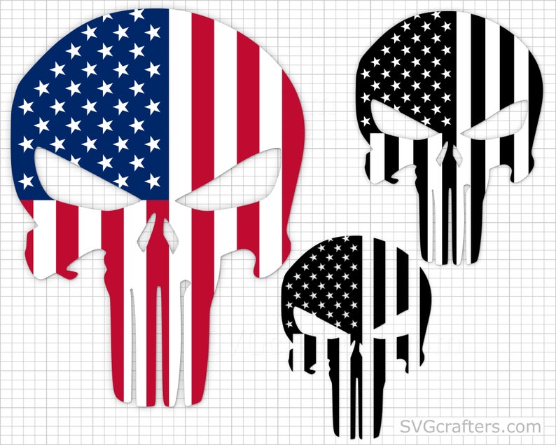 Download Punisher svg punisher skull svg american flag svg skull | Etsy