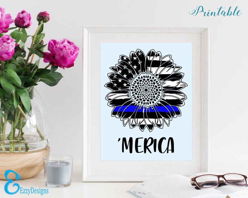 Download American sunflower Thin Blue Line svg thin blue line svg ...