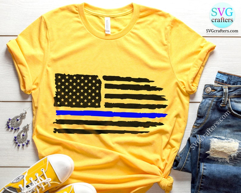 Download LAYERED American Flag Thin Blue Line svg police svg thin ...