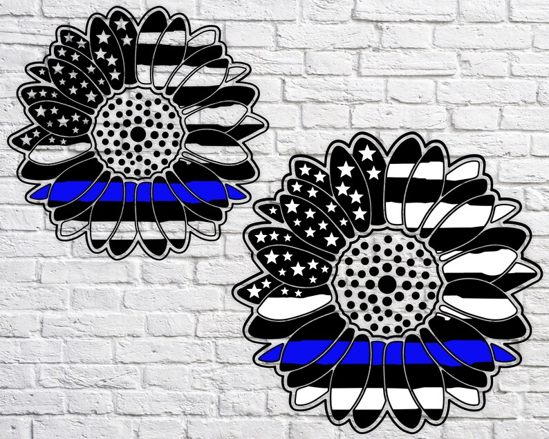 Download Police svg American sunflower Thin Blue Line svg thin blue ...