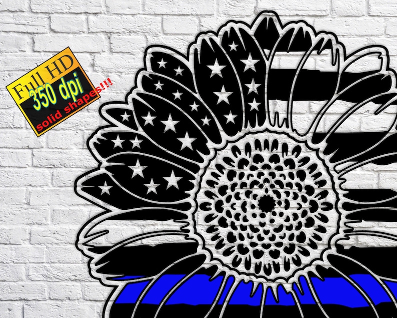 American sunflower Thin Blue Line svg thin blue line svg ...