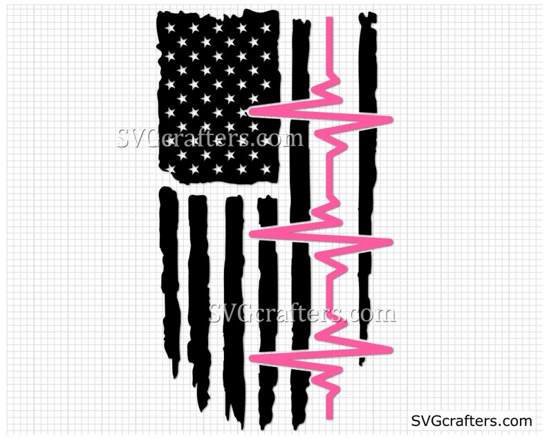 Download Layered American flag Thin Pink Line svg nursing svg ...