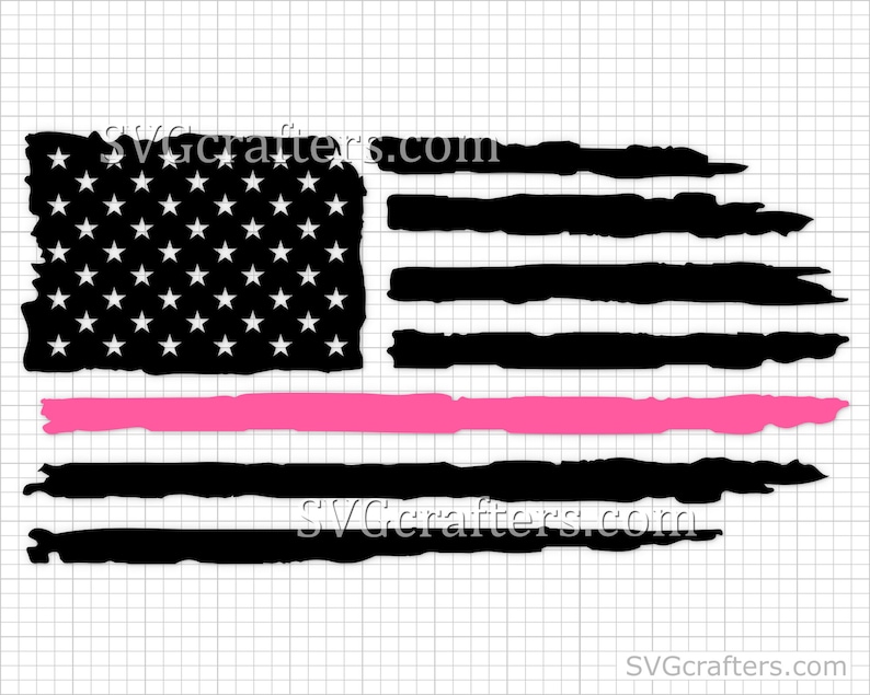 Download Layered American flag Thin Pink Line svg nursing svg ...