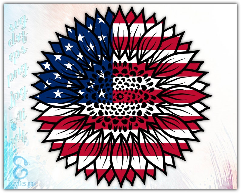 Download American sunflower svg Patriotic svg american flag svg 4th ...