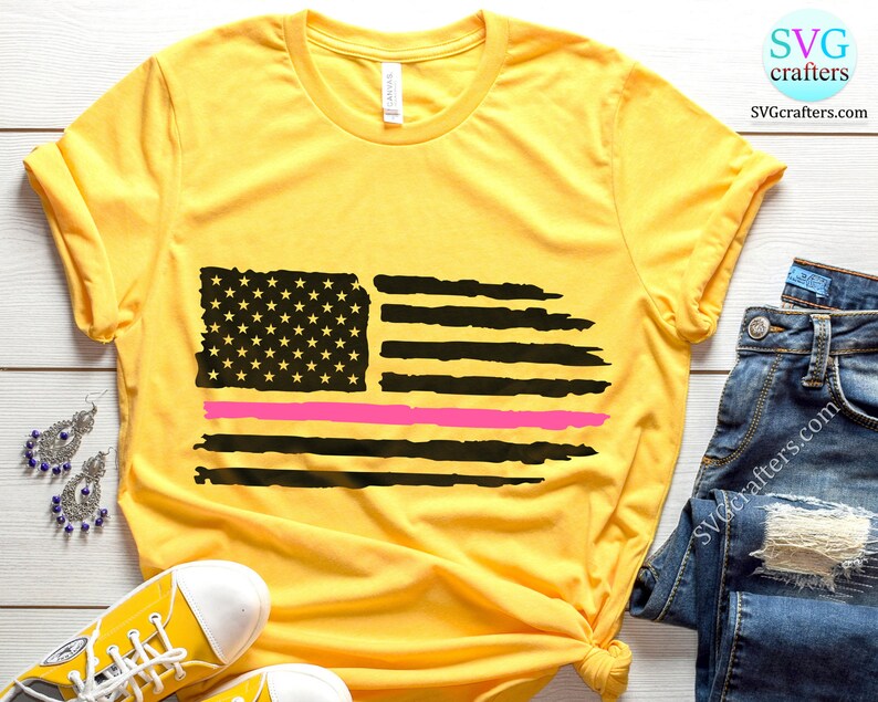 Download Layered American flag Thin Pink Line svg nursing svg ...