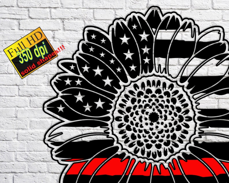 Download American sunflower Thin Red Line svg Firefighter svg ...