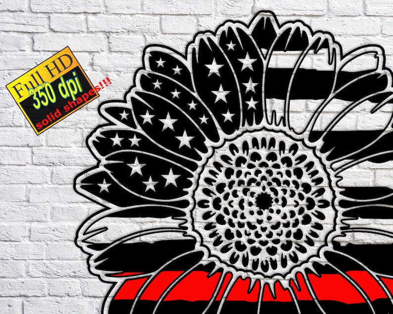 Download American sunflower Thin Red Line svg Firefighter svg ...