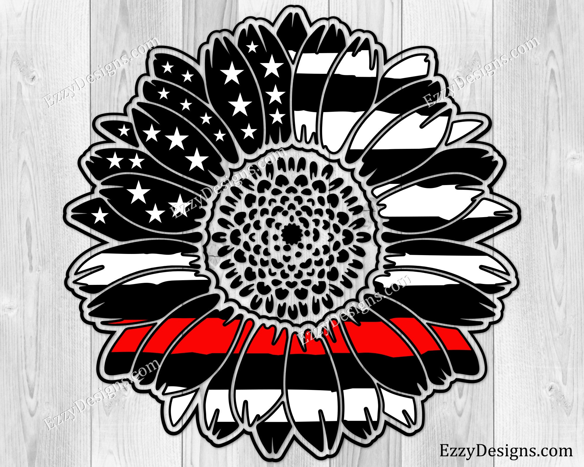 Download American sunflower Thin Red Line svg Firefighter svg ...