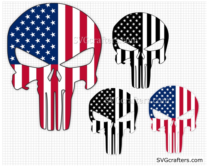 Download Punisher svg punisher skull svg american flag svg skull | Etsy