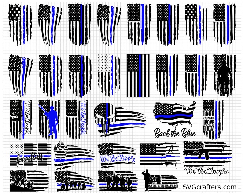 Download Thin blue line svg American distress flag svg police svg ...
