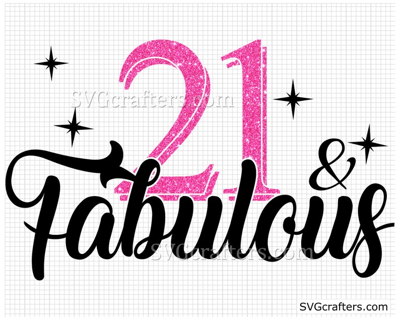 Download 21st birthday svg 21 and fabulous svg twenty one svg | Etsy