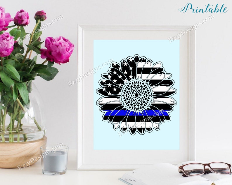 Download American sunflower Thin Blue Line svg thin blue line svg ...