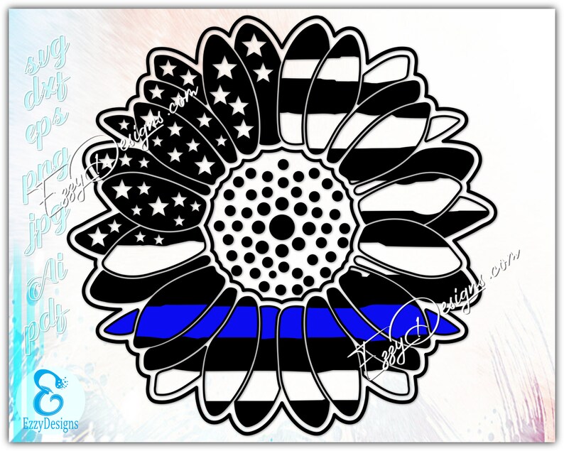 Download American sunflower Thin Blue Line svg thin blue line svg ...