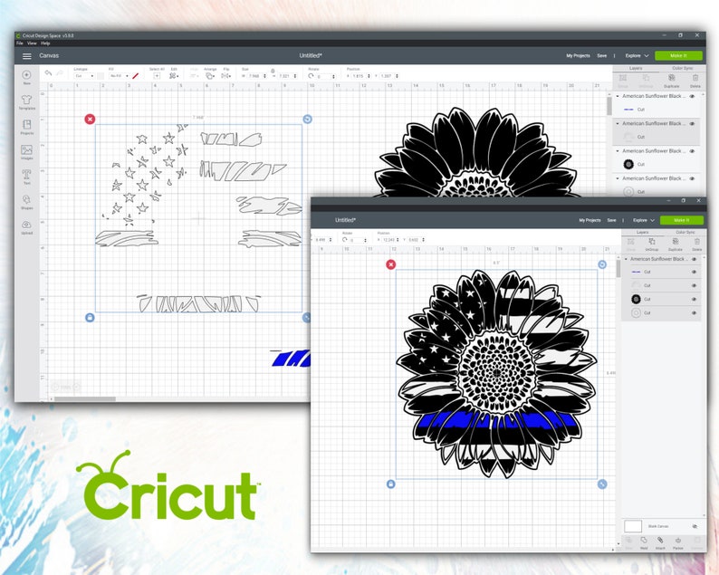 Download American sunflower Thin Blue Line svg thin blue line svg ...