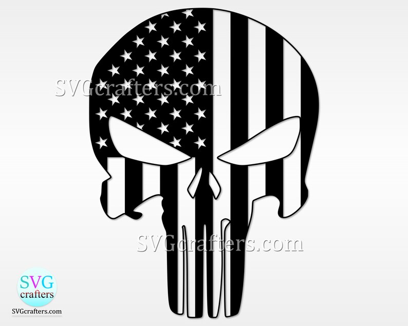Download Punisher svg punisher skull svg american flag svg skull | Etsy