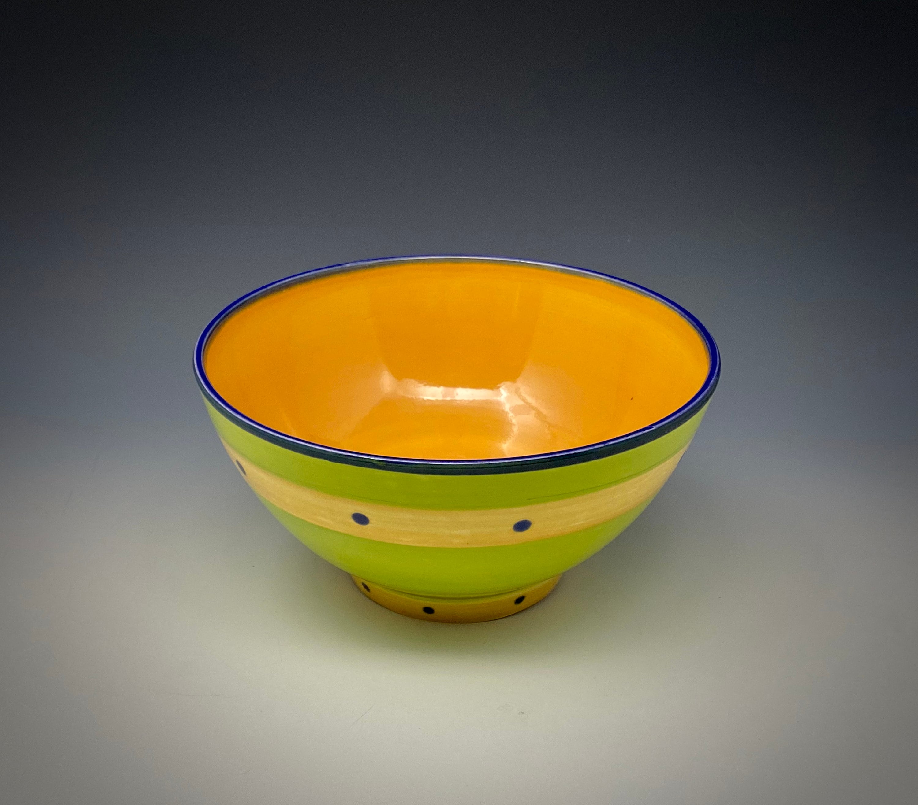 one-of-a-kind food safe non-toxic glazes. earthenware wheel thrown Handmade ceramic serving bowl