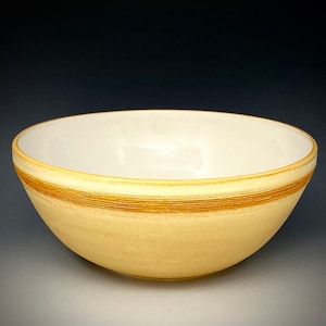 Handmade ceramic serving bowl, one-of-a-kind, wheel thrown, food safe non-toxic glazes.