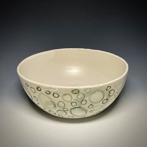 Handmade ceramic serving bowl, one-of-a-kind, wheel thrown, stoneware, food safe non-toxic glazes.