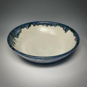 Handmade ceramic serving bowl, fruit bowl, wheel thrown stoneware. Glazed with food safe non-toxic glazes.