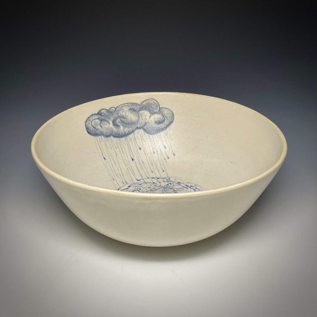 Large Handmade Ceramic Serving Bowl, Unique Oneofakind, Wheel Thrown Stoneware, Food Safe