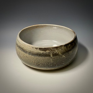 Handmade, one-of-a-kind ceramic bowl, wheel thrown stoneware. Glazed with food safe non-toxic glazes.