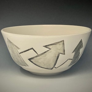Handmade ceramic serving bowl, one-of-a-kind, wheel thrown, earthenware, food safe non-toxic glazes.