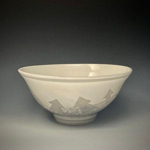 Handmade ceramic serving bowl, one-of-a-kind, wheel thrown, earthenware, food safe non-toxic glazes.