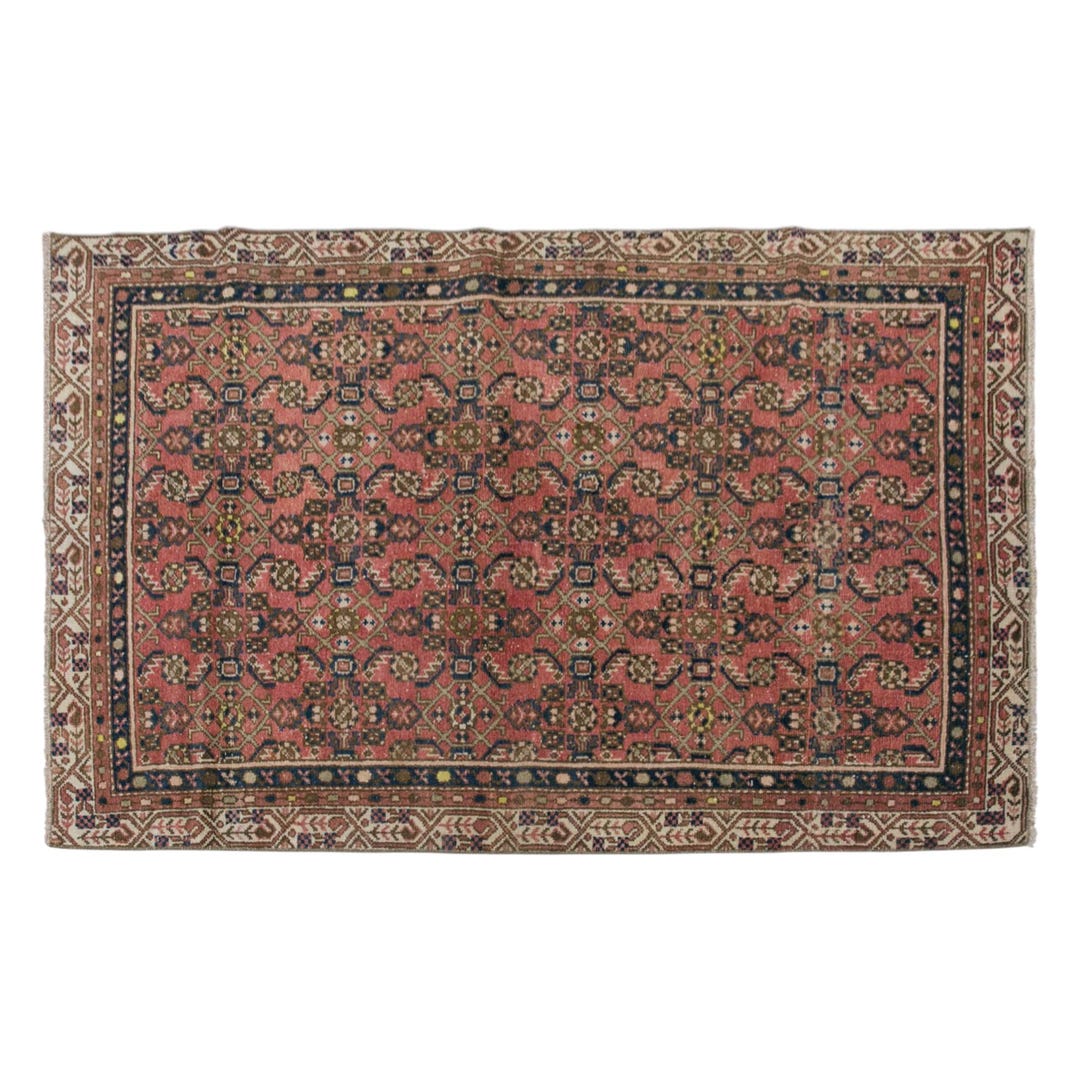 Vintage Handwoven Wool Area Rug: Middle Eastern Tribal Decor (3.9 X 6 ...