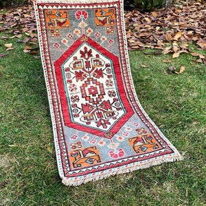 Small Rug, 3&#39;2&quot;x1&#39;5&quot;Ft, Door Mat Rug, Bathroom Small Rug, Kitchen Decor Rug, Kitchen Small Rug, Turkish Handmade Wool Small Rug, Vintage Rug