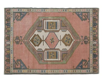 Handwoven Wool Area Rug: Sunset Symbols of Çanakkale, 4x6 ft