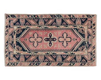 Vintage Turkish Wool Rug, 4x7 ft, Handwoven Anatolian Area Rug