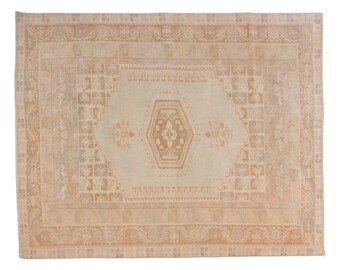 Neutral Beige Turkish Area Rug: 5x6 ft, Subtle Medallion