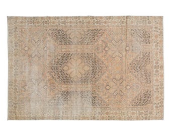 Vintage Middle Eastern Wool Rug: Handwoven Tribal Decor, 5x8 ft