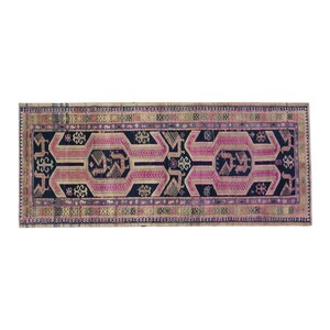 3.8 x 10 Feet Rug, Vintage Rug, Turkish Rug, Runner Carpet, Home Decor Rug, 112 x 305 cm Rug, Pink Rug, Handwoven Corridor Carpet